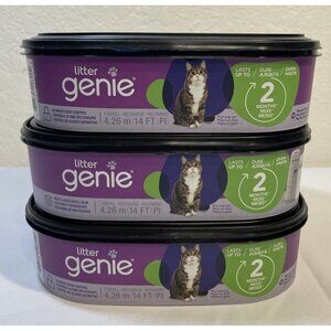 3 - Litter Genie Cat Litter Disposal System Refill Cartridges 14’ Per Cartridge